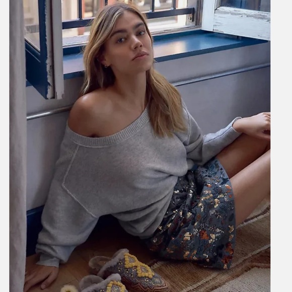 Pilcro Boat-Neck 100% Cashmere Oversized Emmeline Sweater in Citron Tea size S - Picture 4 of 13